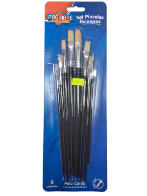 Set Pinceles Escolares 8uni.