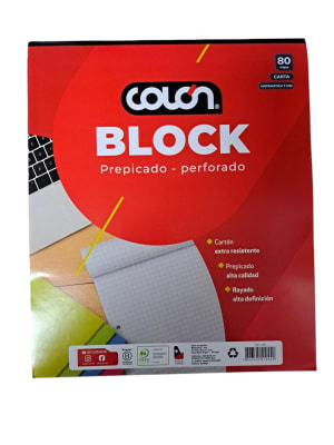 Block Colon carta prepicado 80 hojas