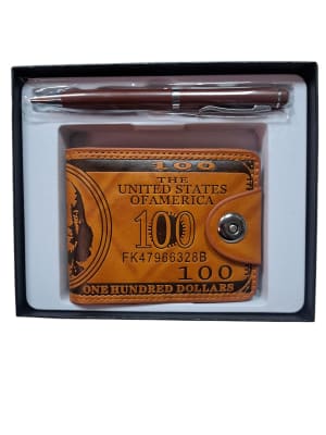 Billetera dólar mas lápiz