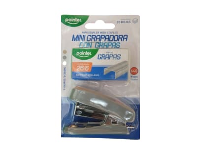 Mini Corchetera Con Corchetes 20 hojas Pointer