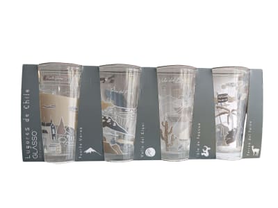 Set 4 Vasos Lugares de Chile 470 ml