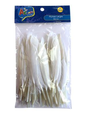Plumas Blancas 10 - 15 cms aprox Art & Carft
