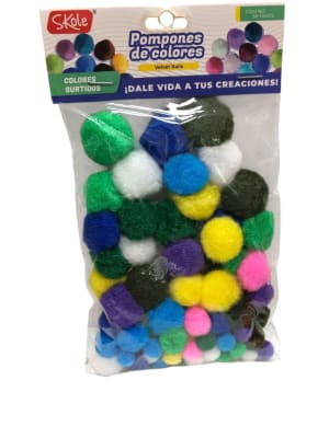 Pompones colores y tamaños surtidos SKOLE