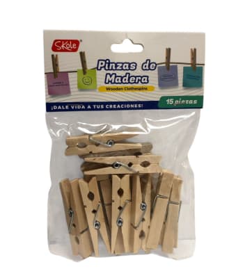 Pinza madera 15 piezas Skole1