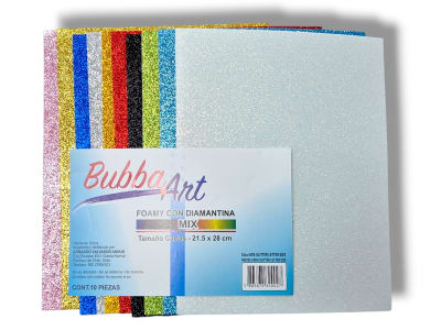 Sobre goma eva  glitter 10 unidades BubbaArt