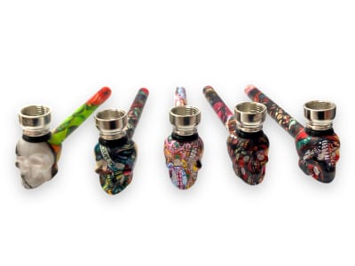 Pipa Metal  Larga Calavera