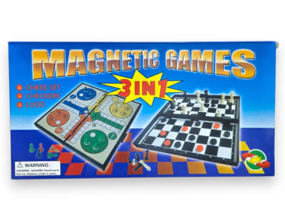 Juego 3 en 1 magnético Ludo Dama Ajedrez