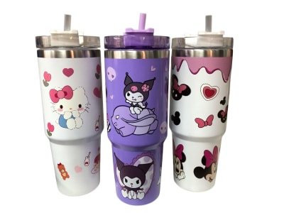 Termo Kawaii de Acero Inoxidable con Bombilla