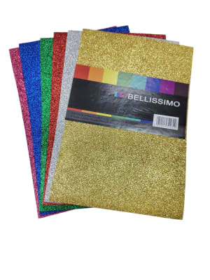 Estuche Goma Eva Glitter 6 hjs. BELLISIMO