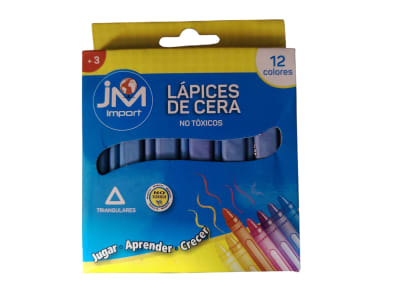 Lapices de Cera 12 Colores JM