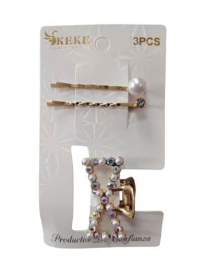 Set Pinches Brillante Dorados/Plateados