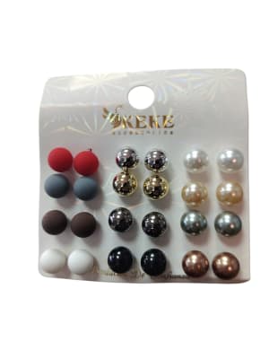 Set Aros Perla Colores Opacos