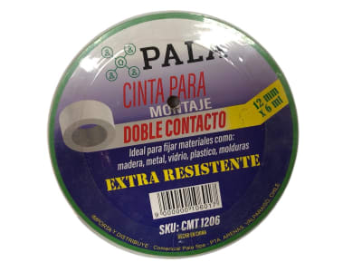 Cinta de Montaje Espuma Doble Contacto 12mm x 6mt PALA