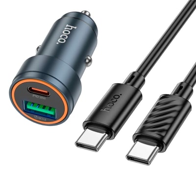 Cargador Auto Hoco Z57A + Cable Tipo C