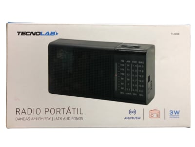 Radio Tecnolab Portátil, Luz Led, Pila AA