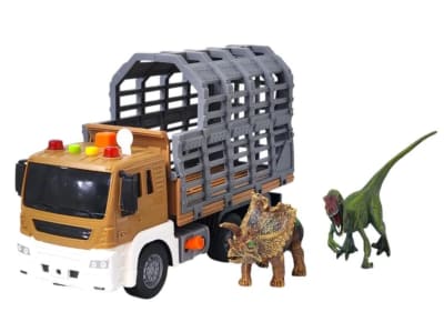 Camión Remolque con Luz y Sonido + Dinosaurios