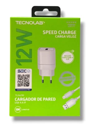 Cargador de iphone Tecnolab 12 W