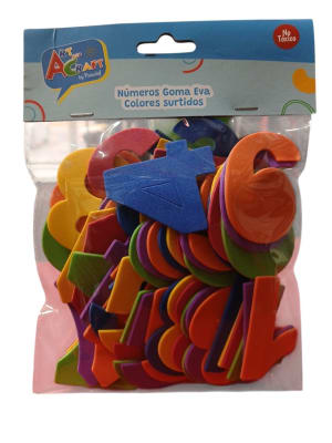 Numeros Goma Eva 55cms 60 PCS Colores1