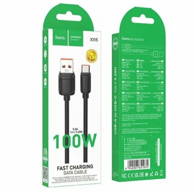 Cable tipo C 100W Carga Rapida X115 Negro1