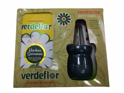 Set mate + bombilla + yerba Verdeflor Set mate + bombilla + yerba Verdeflor