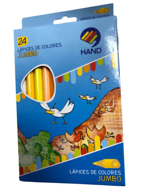 Hand Lapices 24 Colores Jumbo Triangulares