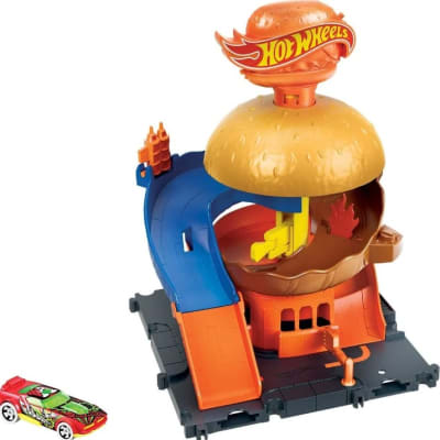 Pista HotWheels City Tienda De Hamburguesas Pista HotWheels City Tienda De Hamburguesas