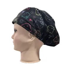 Cofia negra sublimada Hello Kitty