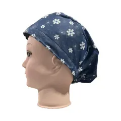 Cofia azul marino sublimada Flores