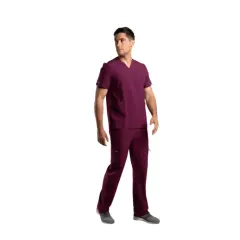 Pantalon clinico hombre SPORT STRETCH Burdeo
