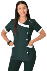 Delantal educadora modelo Sarah Verde Botella
