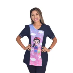 Delantal educadora modelo Miss azul marino