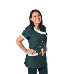 Delantal educadora modelo Lapicito Universal verde botella
