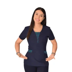 Delantal educadora modelo Ulany azul marino