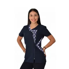 Delantal educadora modelo Bianca azul marino