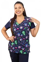 Blusa educadora antifluido modelo Teacher Azul marino