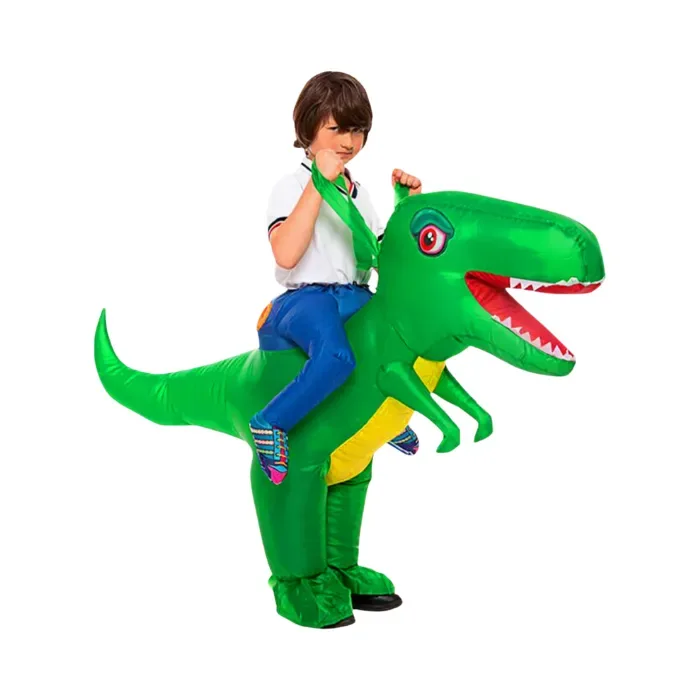 Disfraz inflable dinosaurio montable1