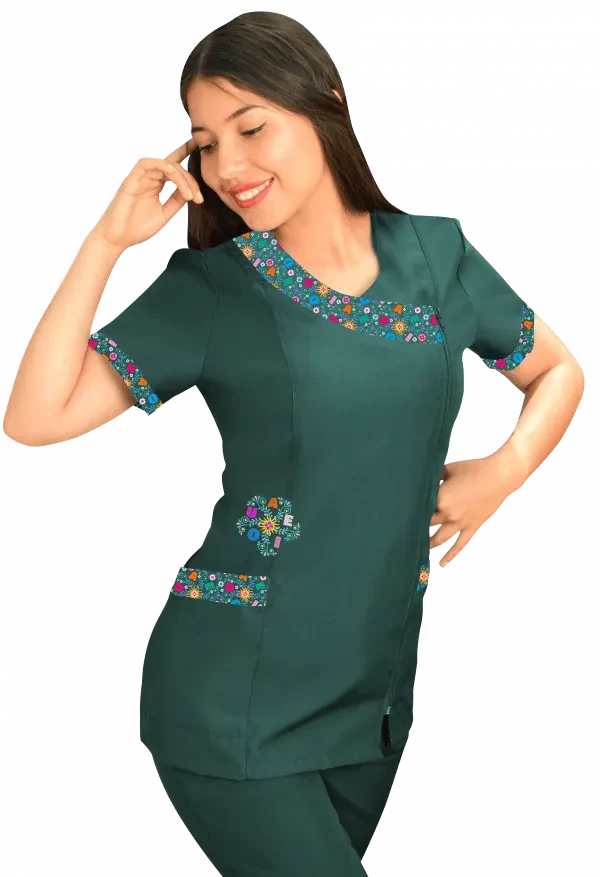 Delantal educadora modelo Rayito verde botella1