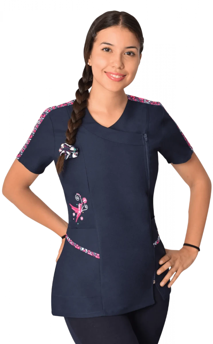 Delantal educadora modelo Rouss azul marino1