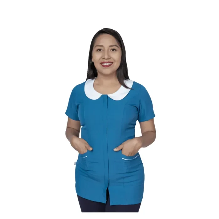 DELANTAL MICKEY CIERRE BLANCO - AZUL ACERO