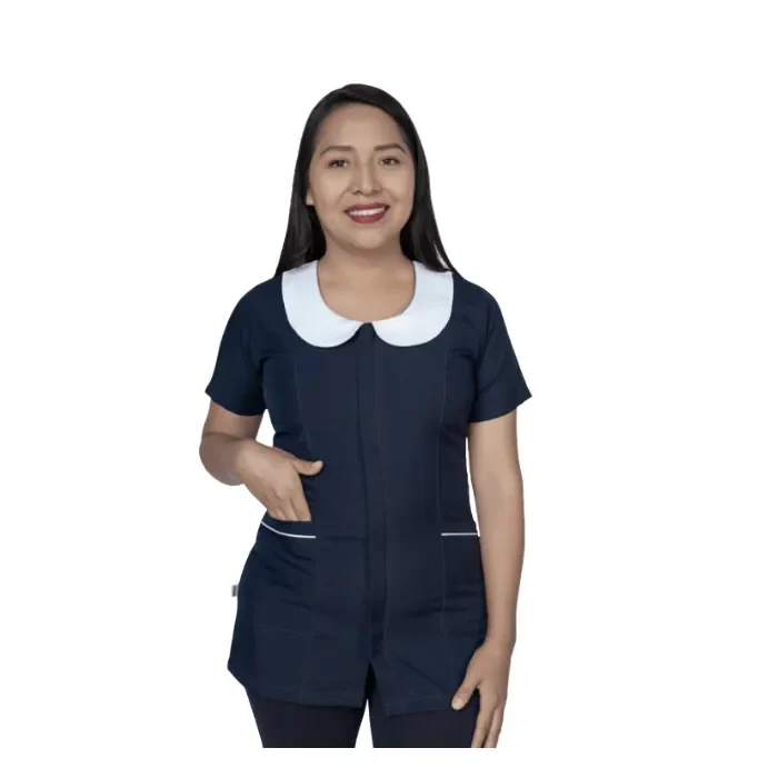 DELANTAL MICKEY CIERRE BLANCO AZUL MARINO