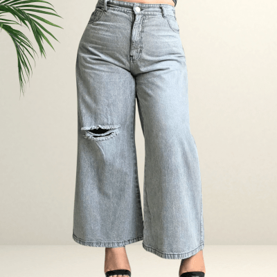 Wide Leg Rasgado Cintura Elasticada PETIT5