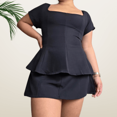 Blusa Peplum con Mangas