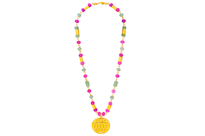 COLLAR CHAMAN PIEDRA AVENTURINA+JADE COLG. FIG ETNICA1