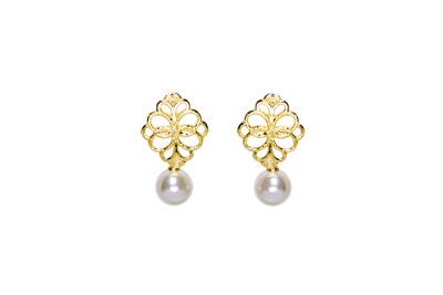 AROS BAÑO DE ORO FLOR CALADA PERLA1