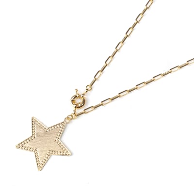 COLLAR BAÑO DE ORO ESLABONES ESTRELLA1