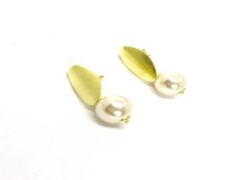 ARO BAÑO DE ORO OVALO PERLA