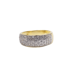 ANILLO BAÑO DE ORO MULTIBRILLOS