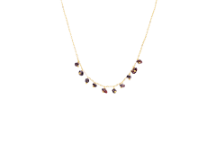 COLLAR GRANATO BAÑO DE ORO