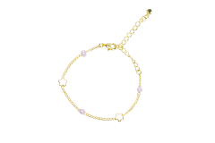 PULSERA PERLAS Y FLORES