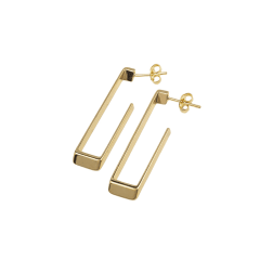 ARGOLLA BAÑO DE ORO RECTANGULAR